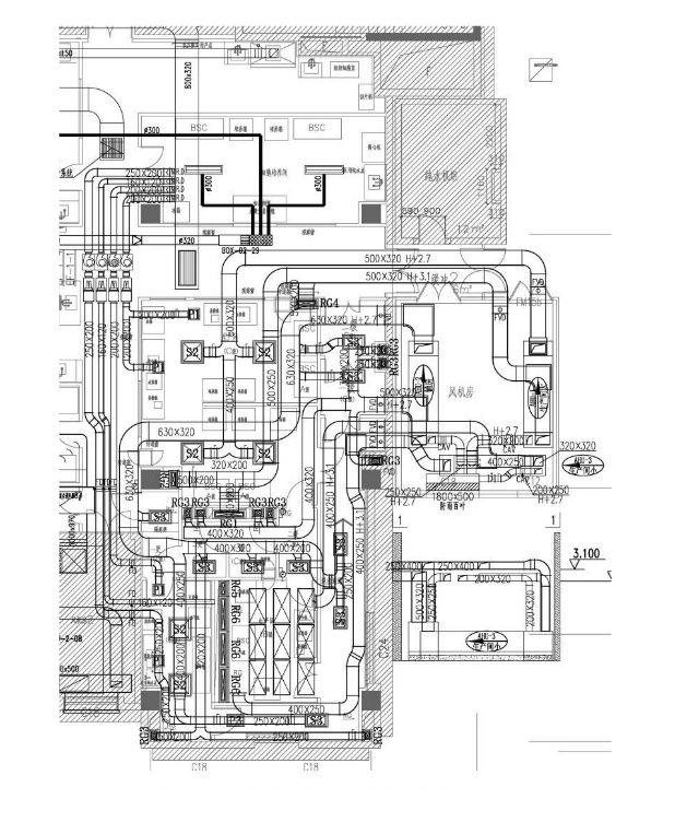 干细胞实验室净化空调系统布局图 干细胞实验室净化空调系统布局图